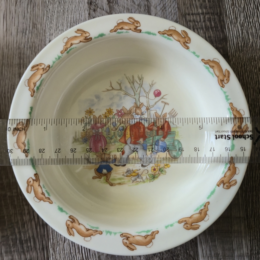 Royal Doulton Bunnykins Bowls Set 2 Vintage Fine Bone China English Kids 1980s - Picture 15 of 16